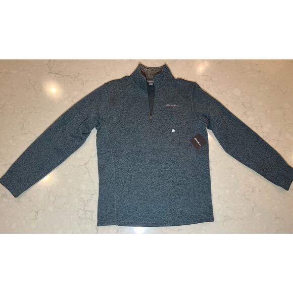 NWT Men's Eddie Bauer Half Zip Pullover Fleece Color Peacock Size S - Picture 1 of 8